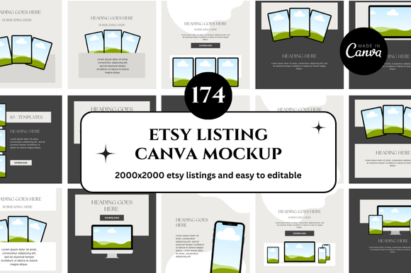 174 Etsy Canva Mockup: Save Time and Boost Your Digital Product Sales