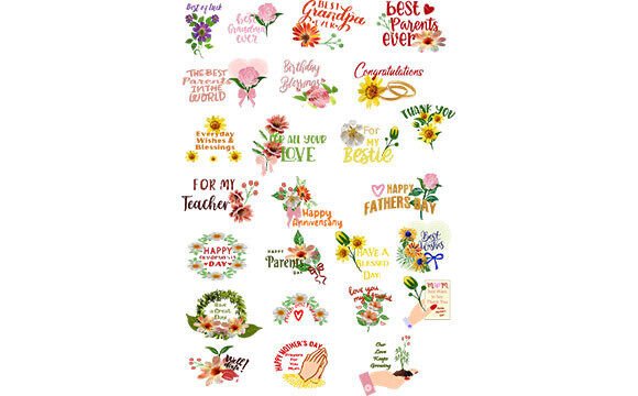 25 Floral Greetings Bundle: A Versatile Resource for Crafters and Journalers