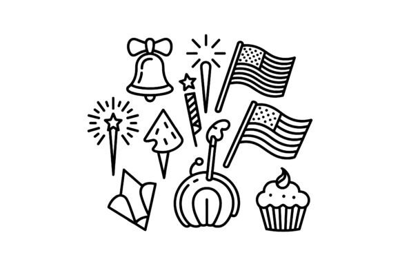 4th of July Celebration Icon Set EPS