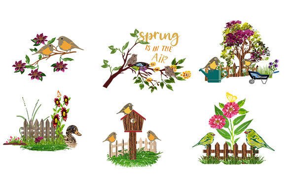 Birds in Spring Set of 6: Evaluating This Digital Clipart Collection