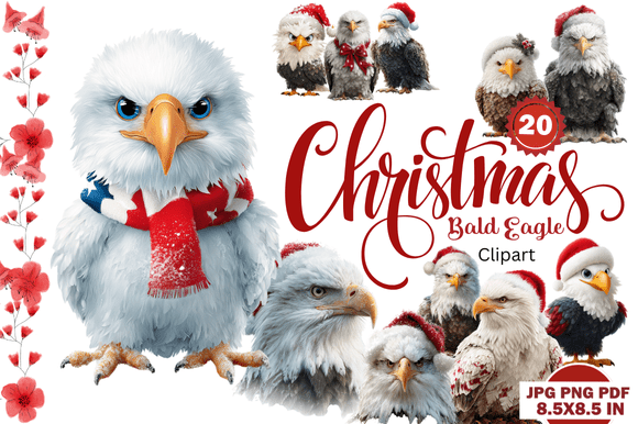 Christmas Bald Eagle Clipart: A Festive Digital Design Resource for Holiday Crafts and Creative Projects