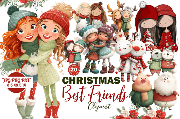 Christmas Best Friends Clipart