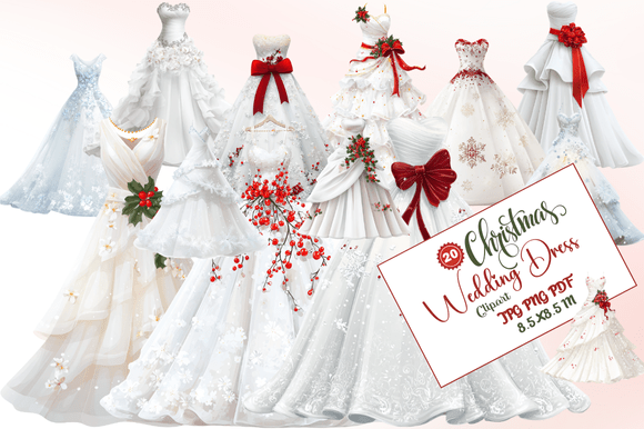 Christmas Wedding Dress Clipart: A Creative Resource for Holiday Weddings and More