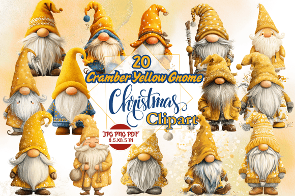 Cramber Yellow Gnome Christmas Clipart: A Versatile Digital Resource for Creative Projects