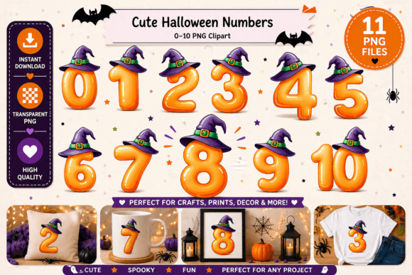 Cute Halloween Numbers Clipart: A Playful Design Essential