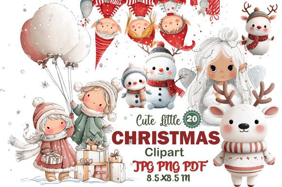Cute Little Christmas Clipart for Professional Holiday Design Work