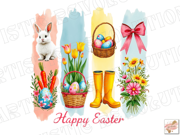 Easter Png Easter Brushstroke PNG Retro: A Versatile Digital Asset for Creative Projects