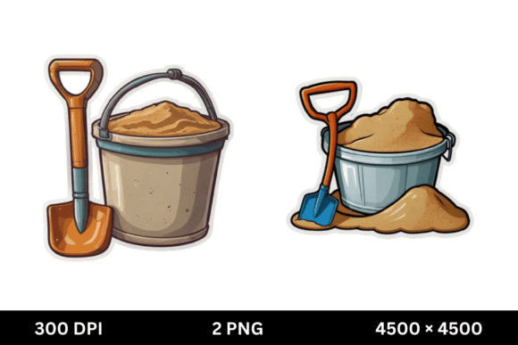 Free Cute Sand Pail and Shovel Clipart: A Summer-Themed Design Essential