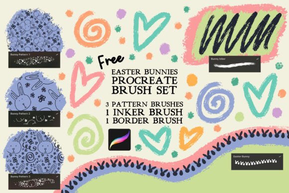 Free Easter Bunny Procreate Brush Set