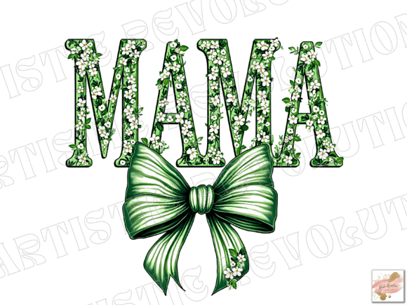 Green Floral Coquette Mama Png: A Versatile Design for Creative Projects