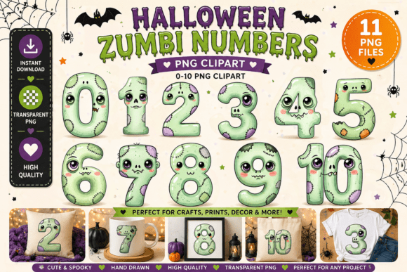 Halloween Zombie Numbers with Funny Face: A Practical Guide to Choosing the Right Clipart for Your Projects