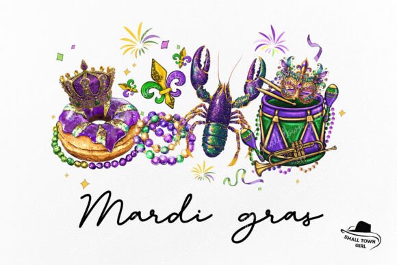 Mardi Gras Vibes Crawfish King Cake Drum