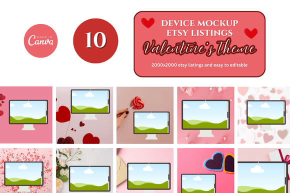 Monitor Canva Mockup Templates for Etsy