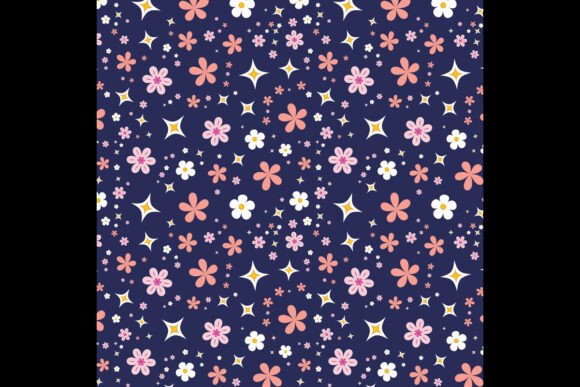 Paper Set, Seamless, Floral, Trendy Back
