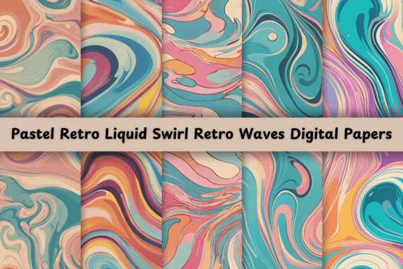 Pastel Retro Liquid Swirl Retro Waves: A Versatile Design Resource for Creative Projects