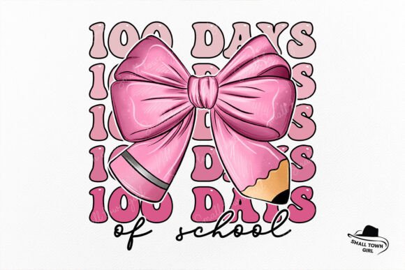 Pink 100 Days of School Pencil Bow PNG: A Versatile Digital Asset for Creative Projects