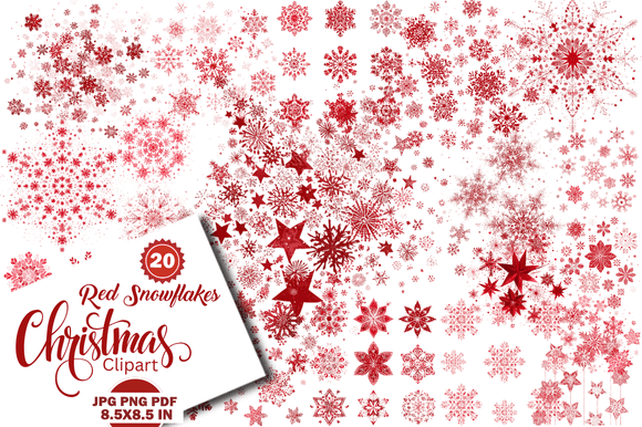 Red Snowflakes Christmas Clipart: A Versatile Resource for Creative Projects