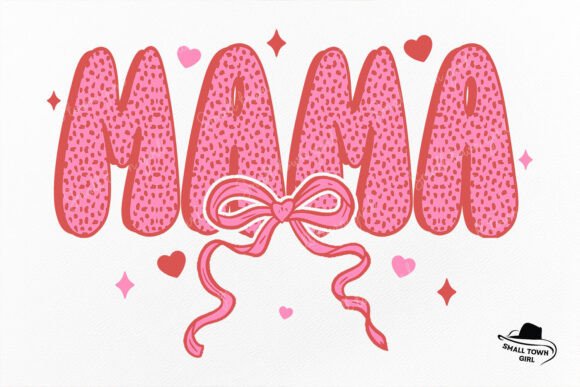 Retro Pink Valentine Mama Coquette Bow: A Versatile Design for Creative Expression