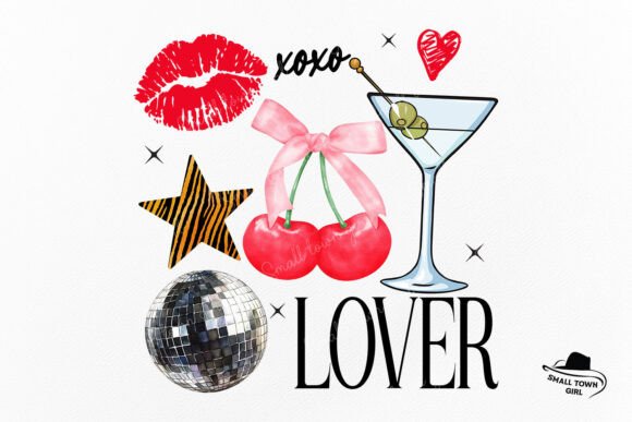 Retro Valentine Cherry XOXO Love Collage: A Versatile Design for Creatives and Entrepreneurs