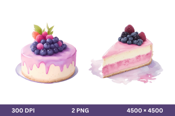 Sweeten Your Designs with Free Cute Cheesecake Watercolor Clipart