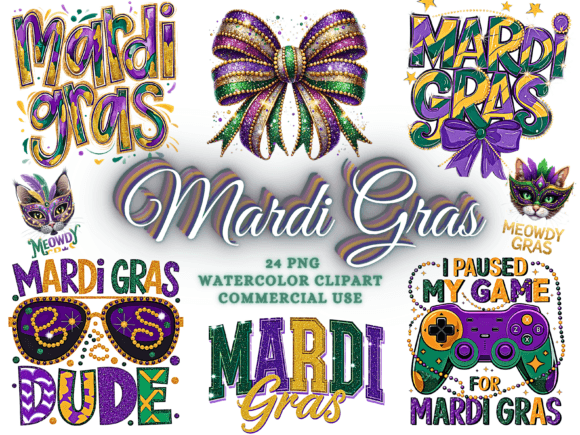 Unlock Festive Creativity with the Happy Mardi Gras PNG Bundle Clipart