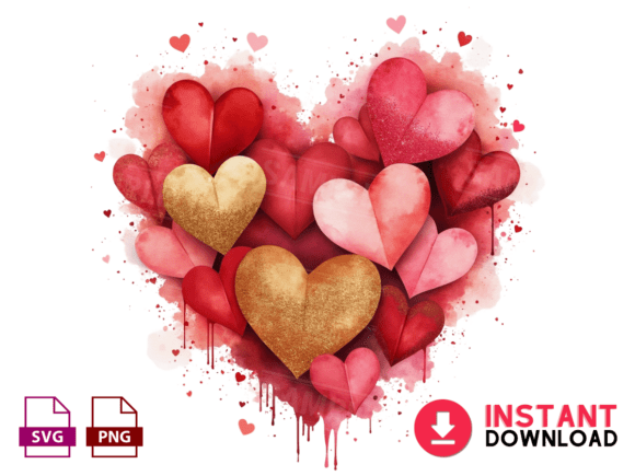Watercolor Valentine Day Heart PNG: A Trendy and Versatile Design for Creative Professionals